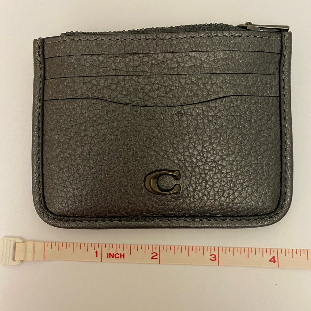 Coach Small Wallet Gunmetal Leather